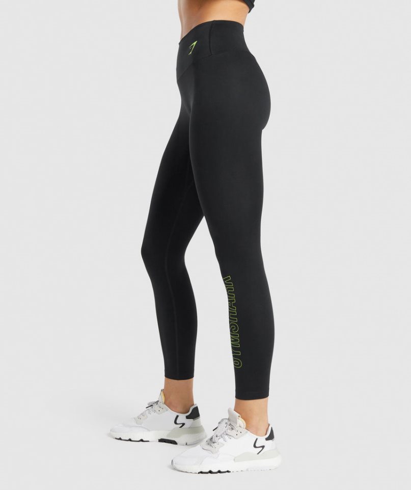 Women's Gymshark Training Graphic Leggings Black | NZ 2MXVAU